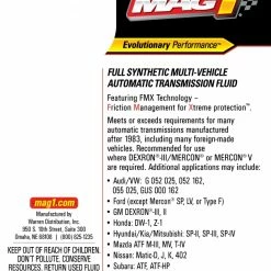 Best Pirce 🛒 MAG 1® Multi-Vehicle Transmission Fluid – Quart 🧨 -Deals Automotive Store 00915 3 1