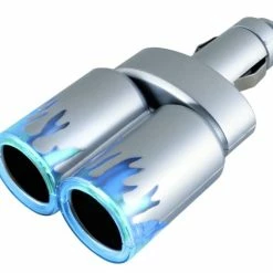 Best Sale 🔔 Custom Accessories GOXT 12V Twin Socket Adapter with Lighted Flame ⭐