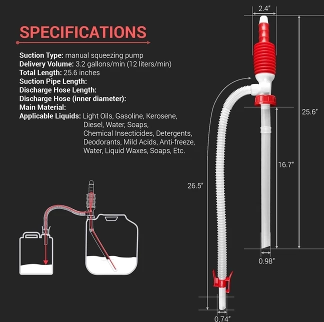 Hot Sale π Tera Pump Manual Handheld Siphon Pump w/ Bendable Intake Hose π₯° 2 Hot Sale π Tera Pump Manual Handheld Siphon Pump w/ Bendable Intake Hose π₯° - Image 2