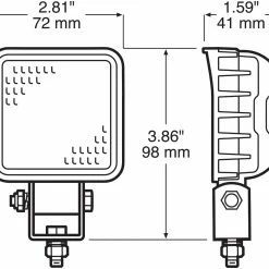 Buy 😍 Peterson Mfg. V904-MV Great White 3"x3" LED Square Work Light 🎉 -Deals Automotive Store 21700258 2 2