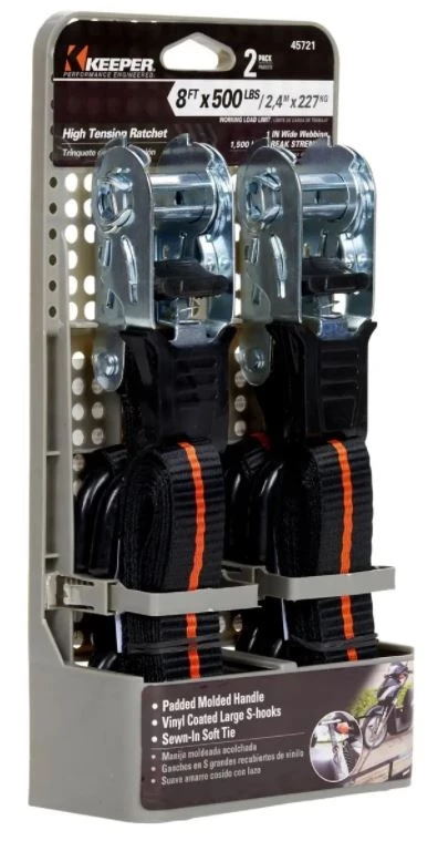 Budget β€οΈ Keeper 8'x1" Ratchet Tie-Down, 2-Pack π 1 Budget β€οΈ Keeper 8'x1" Ratchet Tie-Down, 2-Pack π