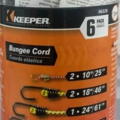 Discount 🧨 Keeper Assorted Bungee Cord Set 24 in. L X 0.374 in., 6-Pack 🛒