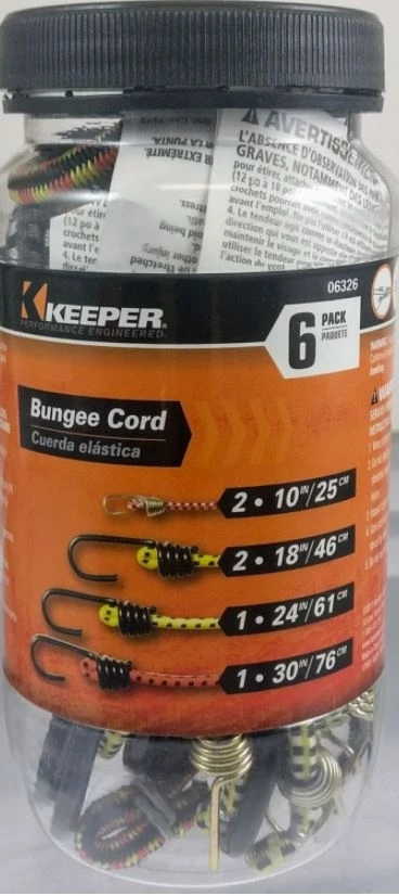 Discount ๐งจ Keeper Assorted Bungee Cord Set 24 in. L X 0.374 in., 6-Pack ๐ 1 Discount ๐งจ Keeper Assorted Bungee Cord Set 24 in. L X 0.374 in., 6-Pack ๐