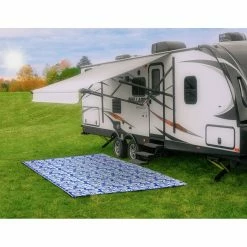 Wholesale 👍 Camco Outdoor Mat 8' x 16' – Blue / White Swirl 🔥 -Deals Automotive Store 32669 2