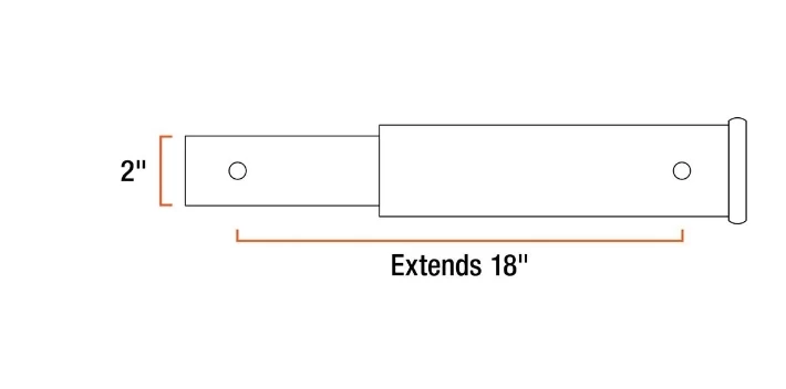 Outlet π CURT 18" RECEIVER TUBE EXTENDER (2" SHANK, 3,500 LBS.) #45796 π 2 Outlet π CURT 18" RECEIVER TUBE EXTENDER (2" SHANK, 3,500 LBS.) #45796 π - Image 2