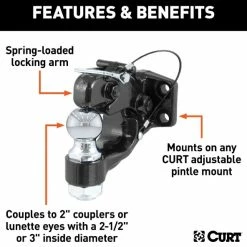 Brand new 🌟 Ball & Pintle Hitch (2" Ball, 10,000 Lbs. Ball Capacity) 👏 -Deals Automotive Store 35180559.2 1