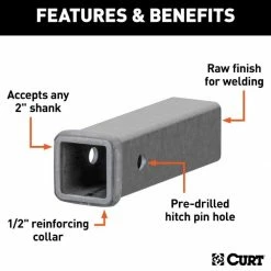 Wholesale 😉 9" RAW STEEL RECEIVER TUBING (2" RECEIVER) 🔥 -Deals Automotive Store 35180567.2 1