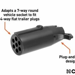 Cheapest 😉 Curt Electrical Adapter (7-Way Round Vehicle To 4-Way Flat Trailer, Packaged) 🌟 -Deals Automotive Store 35180586 1 1