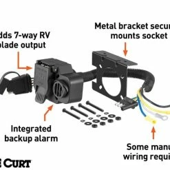Coupon 😀 Curt Dual-Output Adapter With Backup Alarm (4-Way Flat To 7-Way Rv Blade Trailer) ⭐ -Deals Automotive Store 35180587 1 1
