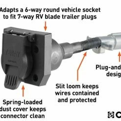 Hot Sale 💯 Curt Electrical Adapter (6-Way Round Vehicle To 7-Way Rv Blade Trailer) ⭐ -Deals Automotive Store 35180599 2