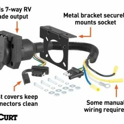 Budget 😉 Curt Dual-Output Electrical Adapter (Adds 7-Way RV Blade To 4-Way Flat) 🧨 -Deals Automotive Store 35180600 2