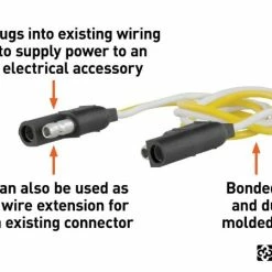 Flash Sale ⭐ CURT 2-WAY FLAT CONNECTOR PLUG & SOCKET WITH 12" WIRES (PACKAGED) #58021 😍 -Deals Automotive Store 35180601 1