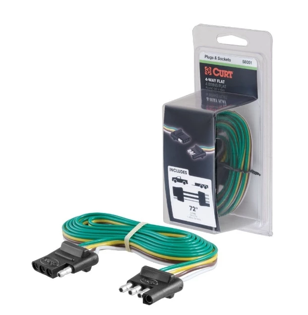 New π CURT 4-WAY FLAT CONNECTOR PLUG & SOCKET WITH 72" WIRES (PACKAGED) #58051 β€οΈ 1 New π CURT 4-WAY FLAT CONNECTOR PLUG & SOCKET WITH 72" WIRES (PACKAGED) #58051 β€οΈ
