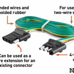 New π CURT 4-WAY FLAT CONNECTOR PLUG & SOCKET WITH 72" WIRES (PACKAGED) #58051 β€οΈ 5 New π CURT 4-WAY FLAT CONNECTOR PLUG & SOCKET WITH 72" WIRES (PACKAGED) #58051 β€οΈ -Deals Automotive Store 35180605 1
