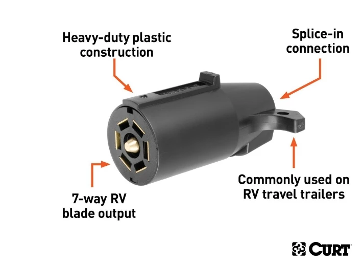 Budget 𧨠Curt 7-Way RV Blade Connector Plug (Trailer Side, Black Plastic, Packaged) π 3 Budget 𧨠Curt 7-Way RV Blade Connector Plug (Trailer Side, Black Plastic, Packaged) π - Image 3