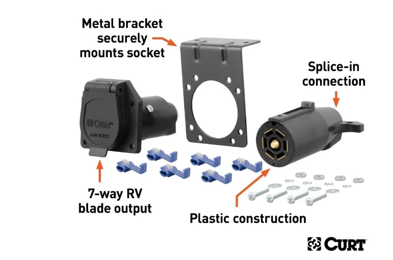 Brand new π CURT 7-WAY RV BLADE CONNECTOR PLUG & SOCKET WITH HARDWARE (PACKAGED) #58152 π 3 Brand new π CURT 7-WAY RV BLADE CONNECTOR PLUG & SOCKET WITH HARDWARE (PACKAGED) #58152 π - Image 3