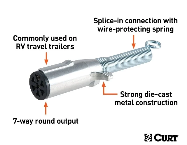 Best deal π₯° Curt 7-Way Round Connector Plug With Spring (Trailer Side, Packaged) π 3 Best deal π₯° Curt 7-Way Round Connector Plug With Spring (Trailer Side, Packaged) π - Image 3
