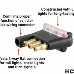 Wholesale 🛒 CURT 4-WAY FLAT CONNECTOR TESTER (PACKAGED) #58261 🔥 -Deals Automotive Store 35180615 2
