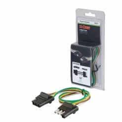 New π€© CURT 4-WAY FLAT CONNECTOR PLUG & SOCKET WITH 12" WIRES (PACKAGED) #58381 π€©