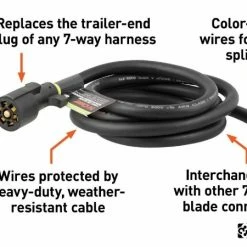 Coupon 🧨 CURT REPLACEMENT 7-WAY RV BLADE WITH 8' WIRES (TRAILER SIDE, PACKAGED) #56622 ⭐