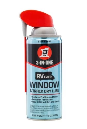 Brand new 𧨠3-IN-ONE RVcare Window & Track Dry Lube, 10oz. π 1 Brand new 𧨠3-IN-ONE RVcare Window & Track Dry Lube, 10oz. π