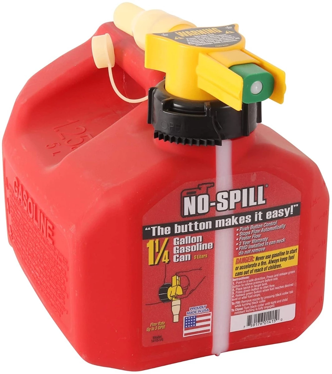 Outlet π No-Spill 1415 1-1/4-Gallon Poly Gas Can (CARB Compliant) β 1 Outlet π No-Spill 1415 1-1/4-Gallon Poly Gas Can (CARB Compliant) β