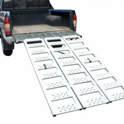Buy ⭐ CargoMaster 69" x 45" Tri-Fold Aluminum Ramp – 1500 LB 🛒