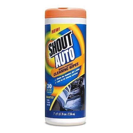 Outlet π― Shout Auto Multi-Purpose Cleaning Wipes - 30 Count π 1 Outlet π― Shout Auto Multi-Purpose Cleaning Wipes - 30 Count π