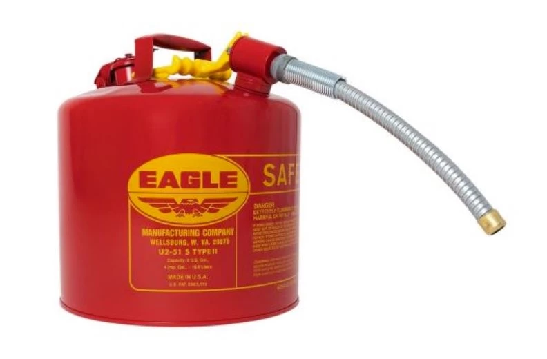Top 10 π Eagle 5 Gallon, 7/8" Metal Hose, Steel Safety Can For Flammables, Type II, Red π 1 Top 10 π Eagle 5 Gallon, 7/8" Metal Hose, Steel Safety Can For Flammables, Type II, Red π