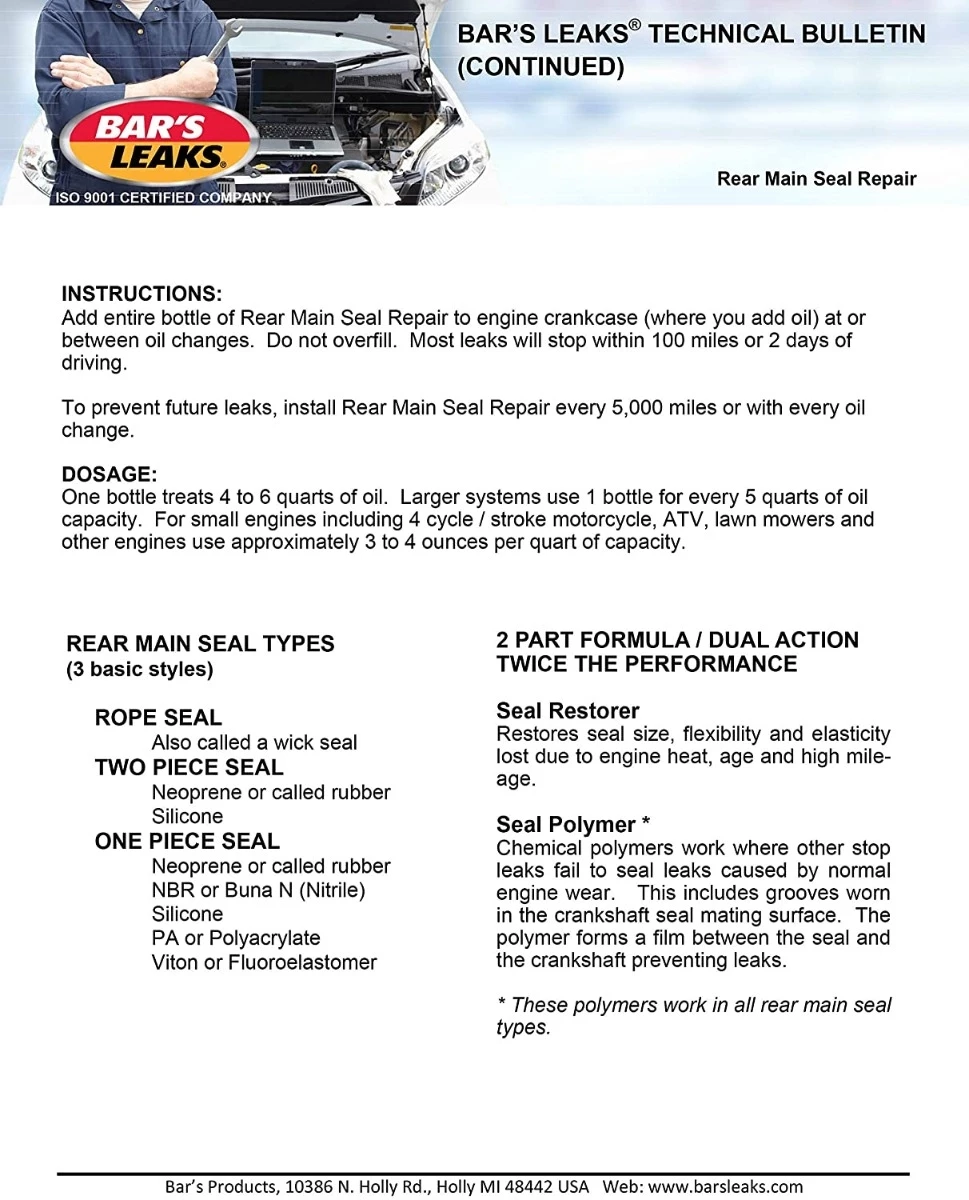 Hot Sale π Bar's Engine Concentrated Rear Main Seal Repair π 4 Hot Sale π Bar's Engine Concentrated Rear Main Seal Repair π - Image 4