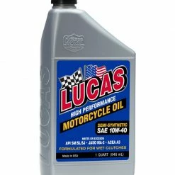 Best Pirce 👍 Lucas Oil SAE 10W-40 Semi-Synthetic Motorcycle Oil, Qt. 🔥
