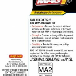Cheapest 🎉 MAG 1® Full Synthetic 4T 10W-40 Motor Oil - Quart 💯 -Deals Automotive Store mag69259 3 1